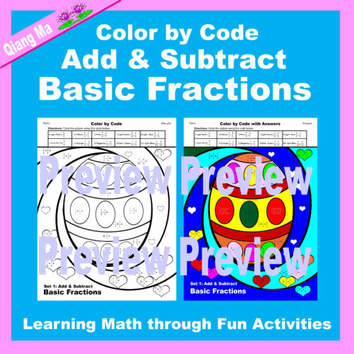 Easter Color by Code: Add and Subtract Basic Fractions's featured image
