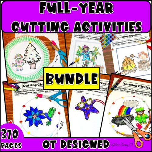 Full Year Fine Motor Cutting Practice Worksheets for Scissors Skills's featured image