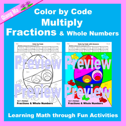 Easter Color by Code: Multiply Fractions and Whole Numbers's featured image