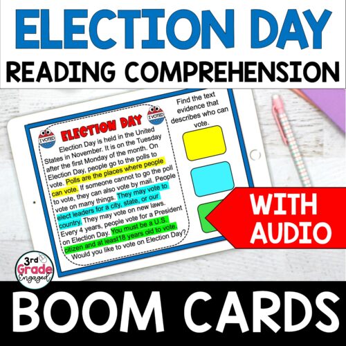 FREE Election Day Non-Fiction Reading Comprehension Boom Cards's featured image