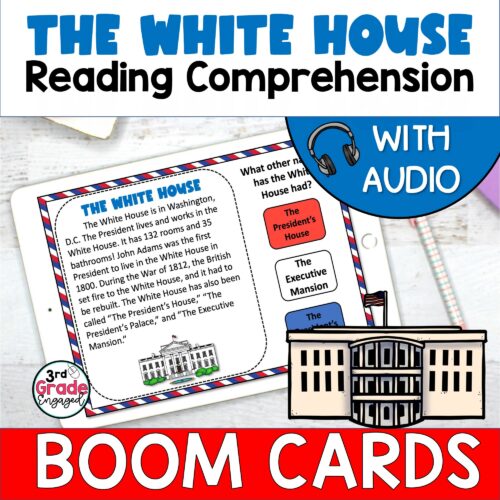 FREE The White House Reading Comprehension Government Boom Cards's featured image