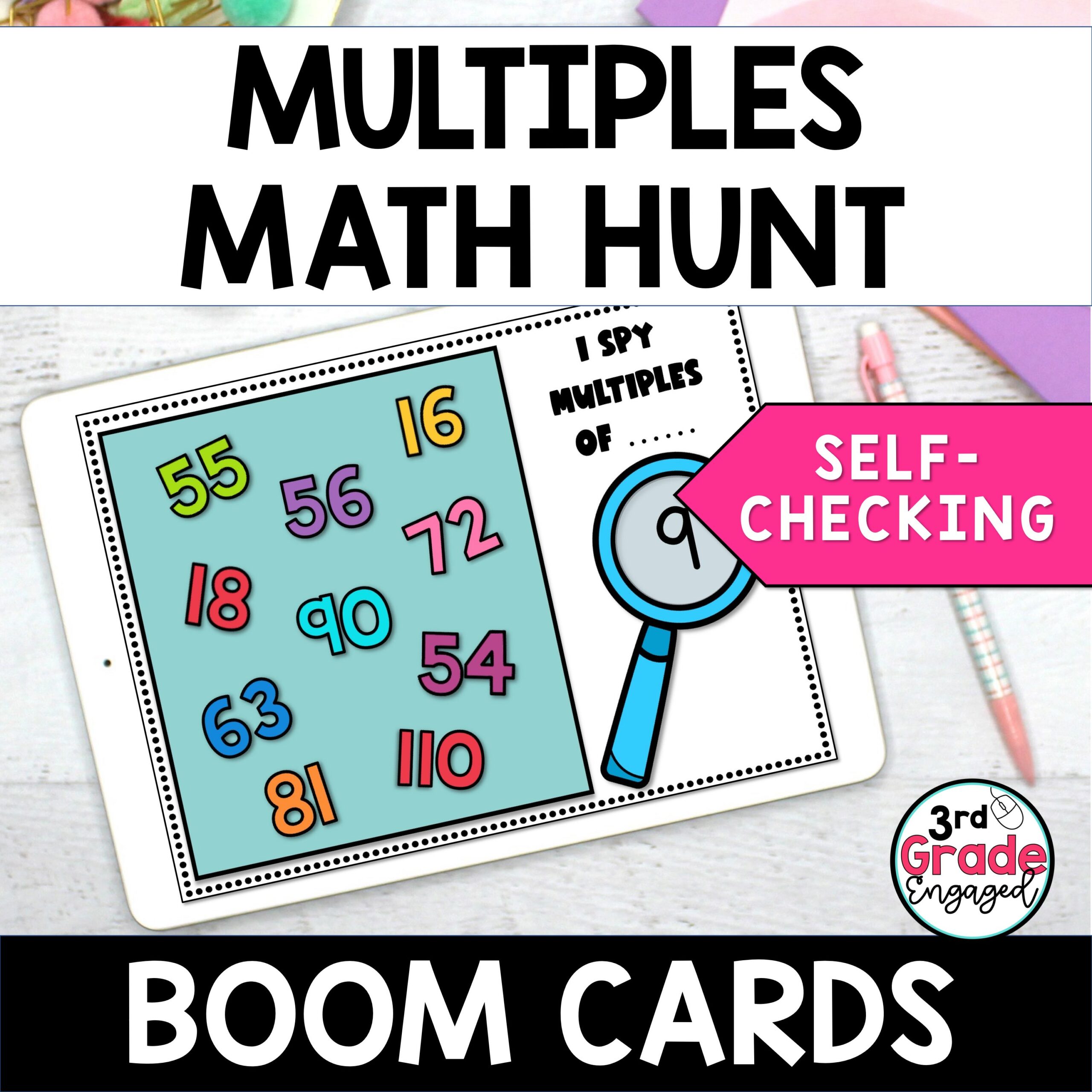 FREE Multiples Hunt Multiplication Math Boom ™ Cards