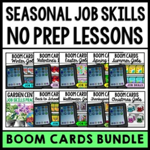 Job Skills - Life Skills - ALL YEAR BUNDLE - CBI - Shopping - Boom Cards's featured image