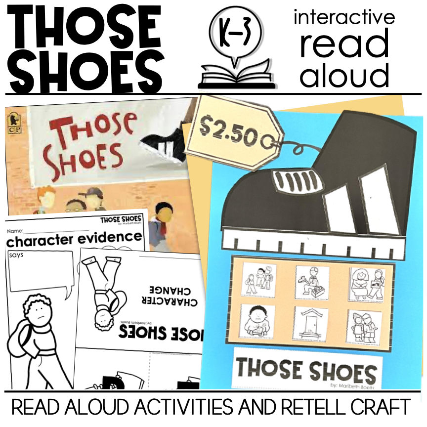 Those Shoes Interactive Read Aloud Activities | Sequencing Craft | RETELL