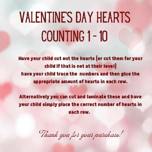 Montessori Based Valentine's Day Heart Counting 1-10's featured image