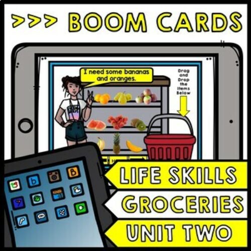 Life Skills BOOM CARDS Grocery Shopping Special Education