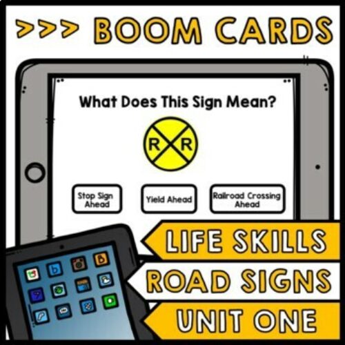 Life Skills - BOOM CARDS - Reading - Road Signs - Driving Permit Practice - Cars's featured image