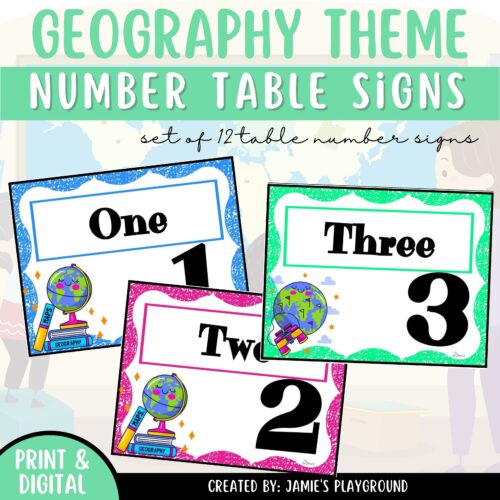 Table Number Signs 2 - Geography Classroom Decor Table/Group Signs's featured image
