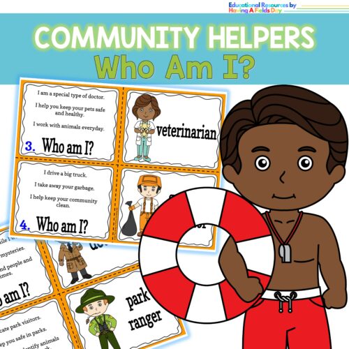 Who am I? Community Helpers Matching Task Card Game's featured image