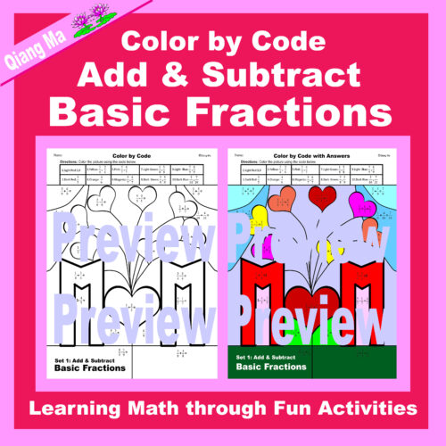 Mother's Day Color by Code: Add and Subtract Basic Fractions's featured image