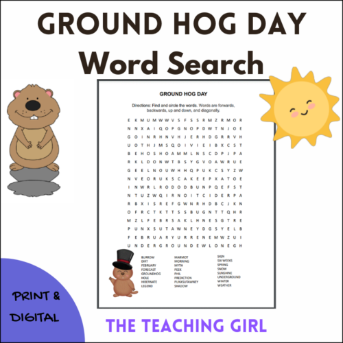 Ground Hog Day Word Search Puzzle's featured image