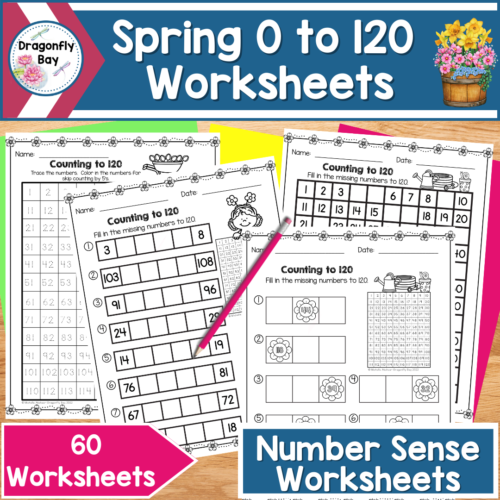 Spring 120 Chart Number Order and Skip Counting Printable Worksheets's featured image