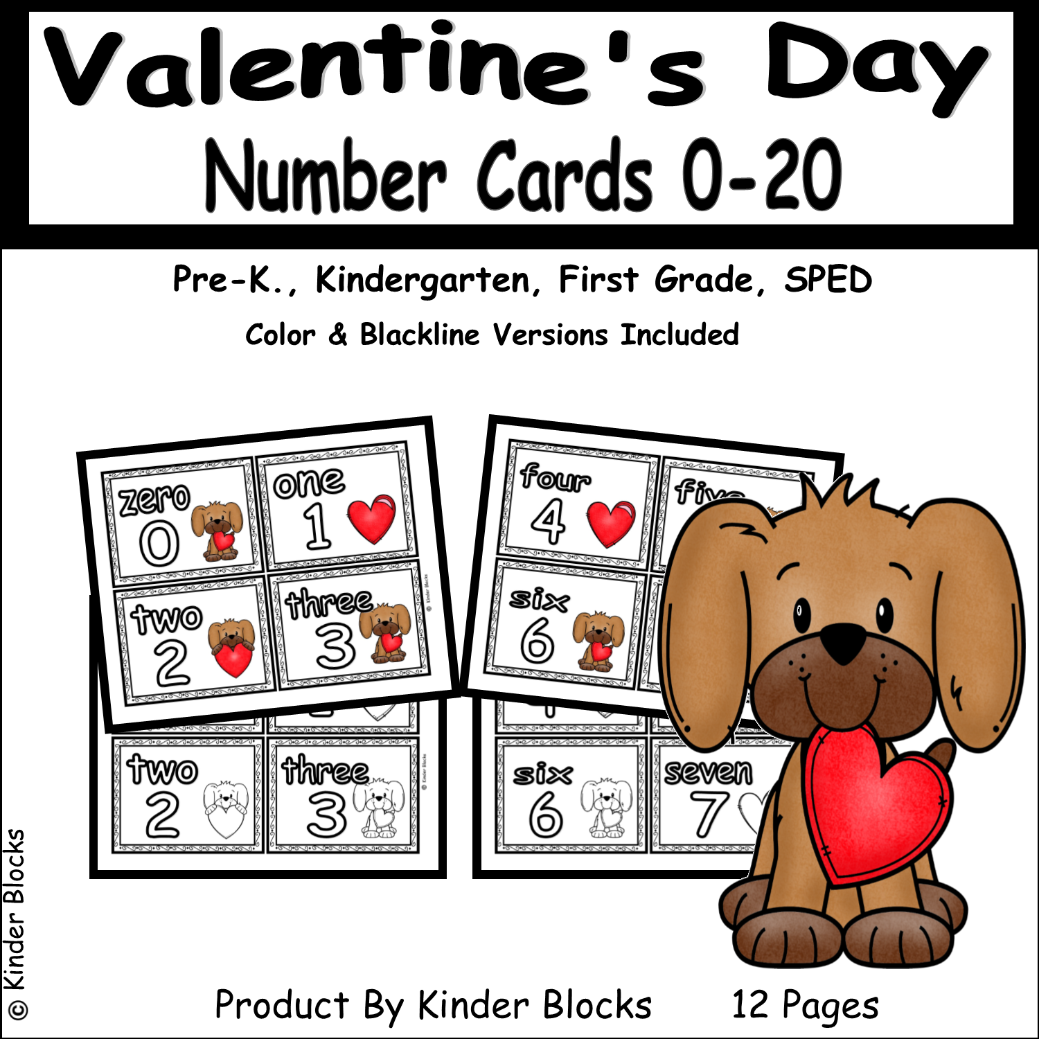 Valentine's Day Number Cards 0 - 20