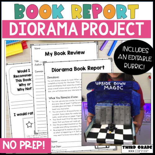 Diorama Book Report for 3rd, 4th, and 5th Grade - Editable Rubric!'s featured image