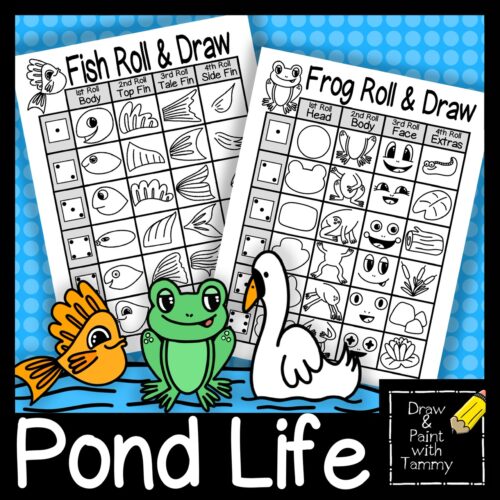 Roll a Pond with Frog and Fish Roll and Draw Printable Art Games Art Sub Lesson's featured image