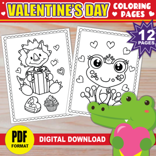 Valentines Day Coloring Pages for Kids | PRINTABLE Valentine's Day Activity | Valentine's Party Favors | Easy to Color's featured image