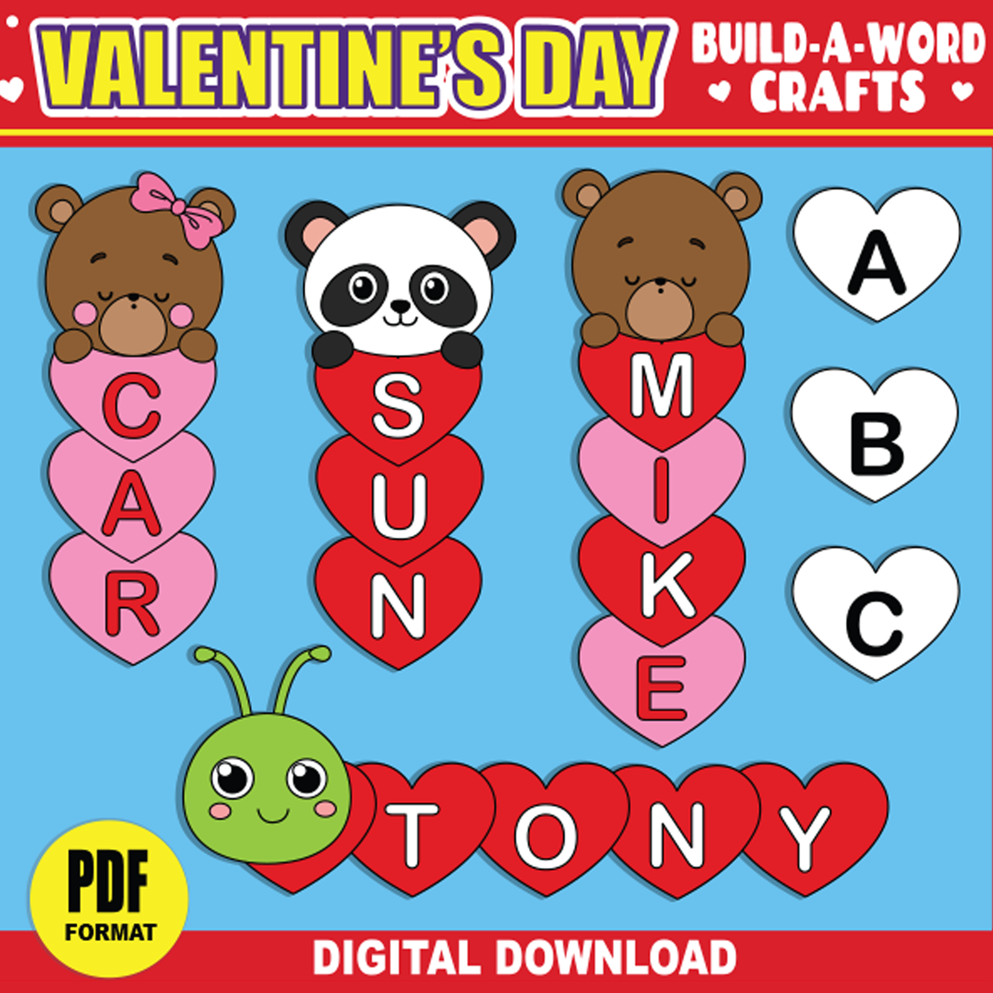 Valentine Alphabet, Bulletin Board Letters - Classful