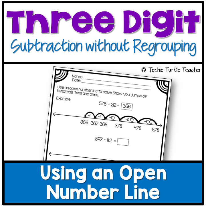 3-Digit Subtraction without Regrouping Using an Open Number Line