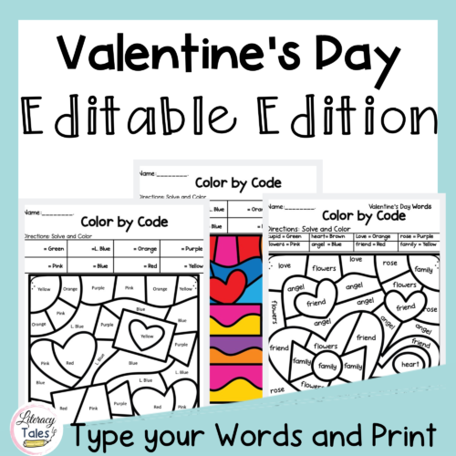 Valentines Day Color By Code Editable Edition's featured image