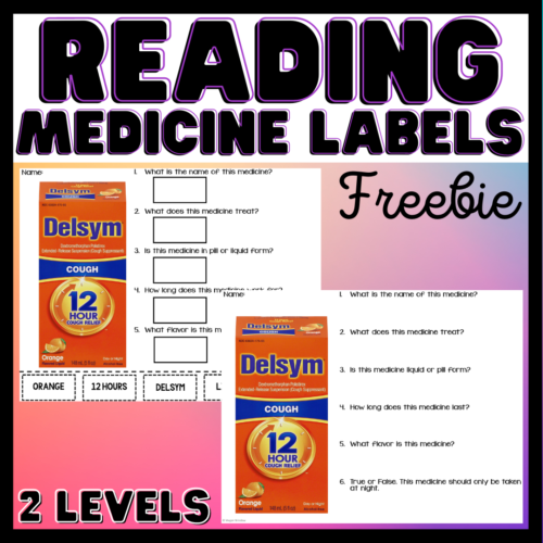Reading Medicine Labels - FREEBIE - Functional Text - Life Skills - 2 Levels's featured image