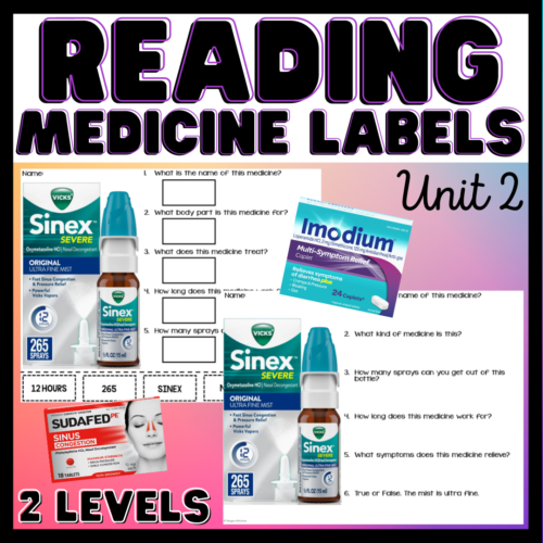 Reading Medicine Labels - Unit 2 - Functional Reading - Life Skills - Special Education's featured image