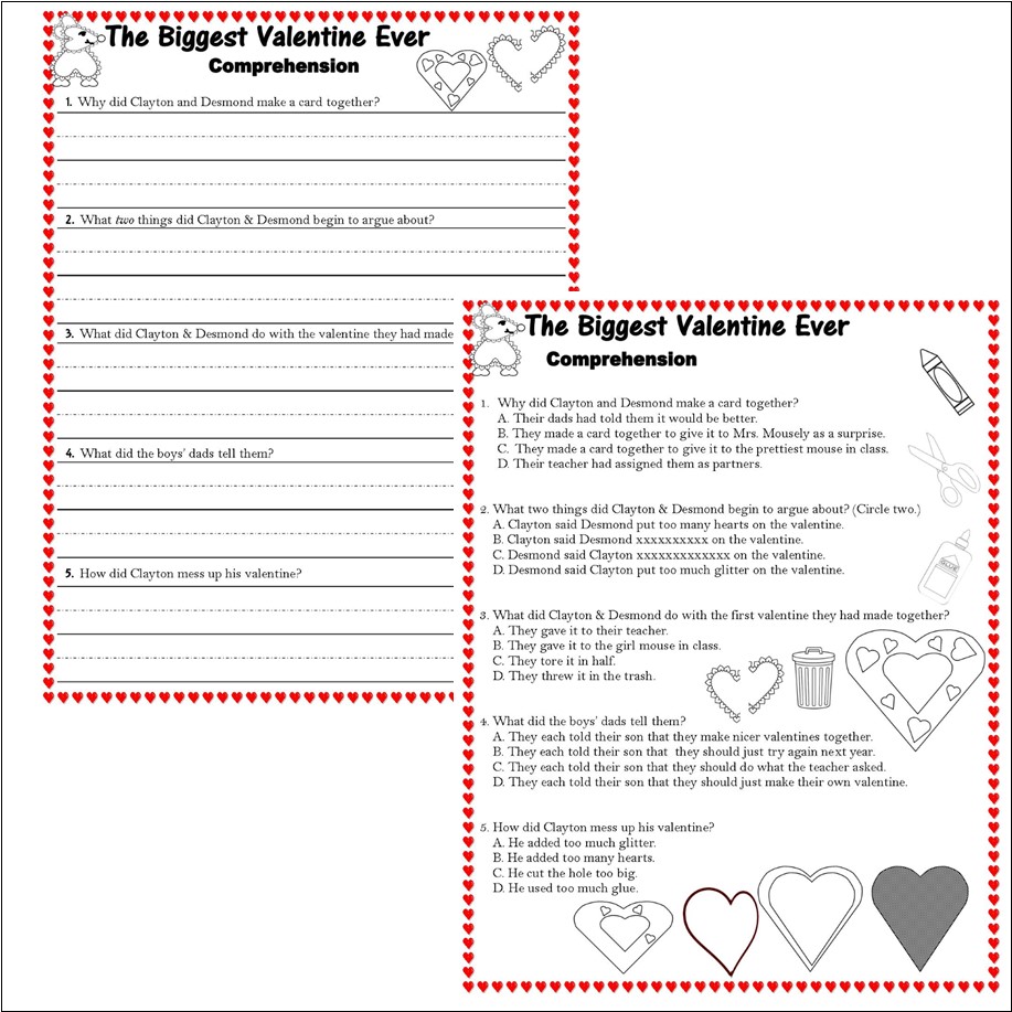 the-biggest-valentine-ever-book-study-companion-reading-comprehension-literacy-worksheets-valentine-s-day-february-classful