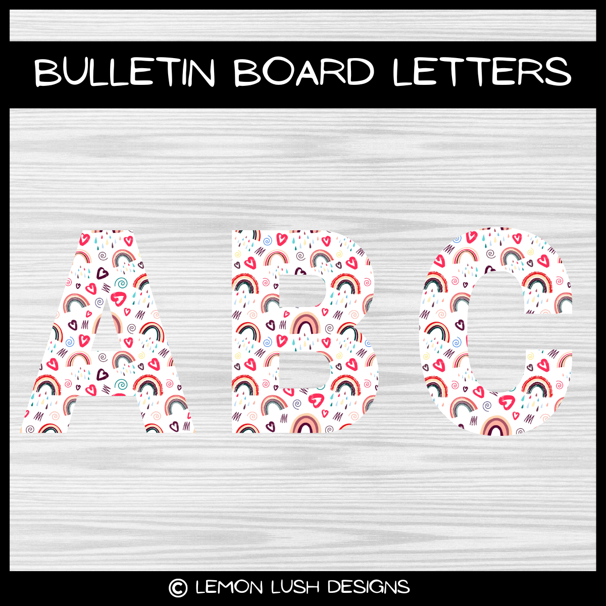 Valentine Alphabet, Bulletin Board Letters