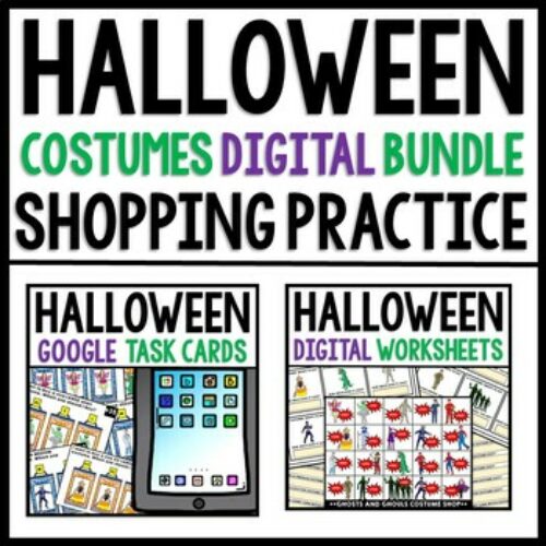 Life Skills - Halloween - Task Cards - Reading - Math - Shopping GOOGLE ...