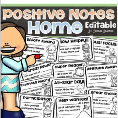 Positive Notes Home Parent Teacher Communication Forms Handouts Editable's featured image