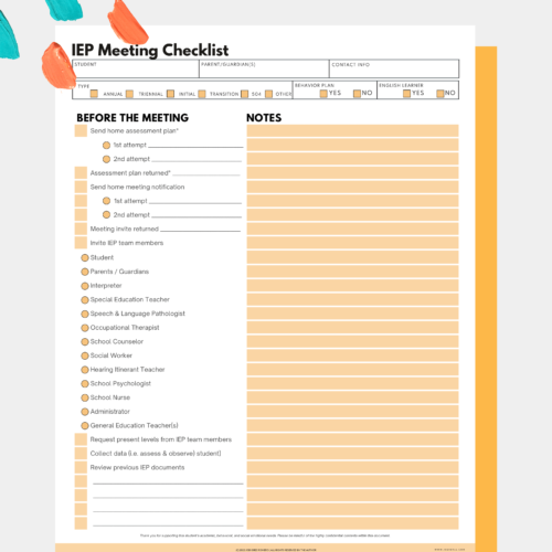 IEP Meeting Checklist's featured image