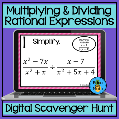 Multiplying & Dividing Rational Expressions Digital Activity Scavenger Hunt's featured image