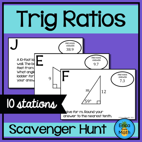 Trig Ratios Activity Scavenger Hunt's featured image