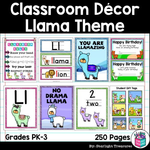 Classroom Decor Pack - Llama Theme's featured image
