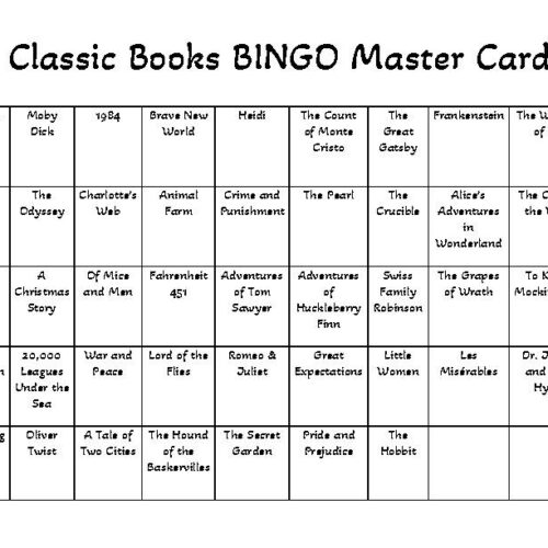 Classic Books BINGO Game's featured image