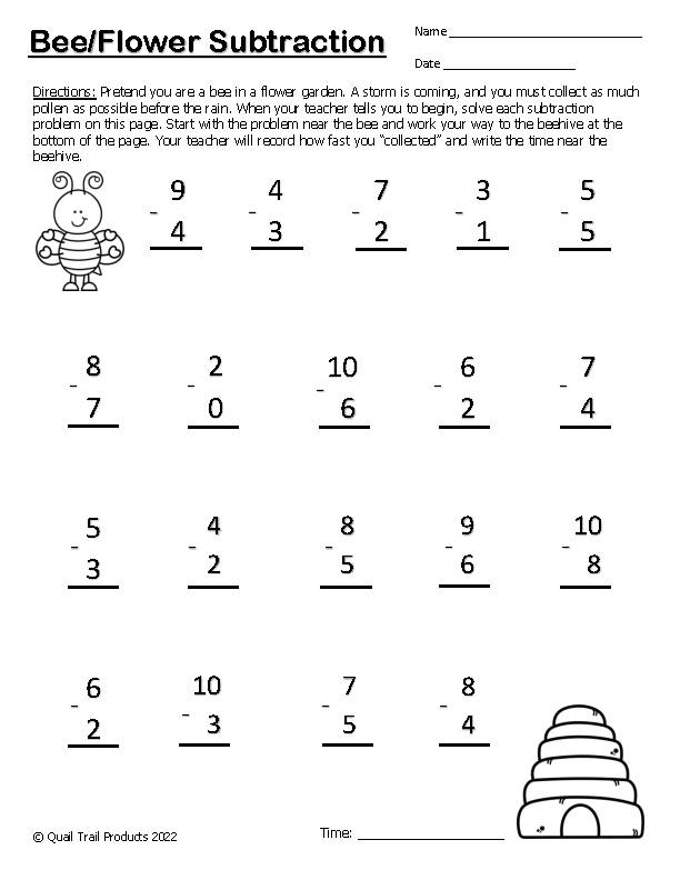 single-digit-subtraction-worksheets-and-timed-assessments-classful
