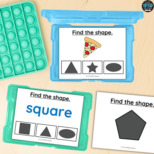 2D Shapes Geometry Math Task Cards for Special Education Work Boxes ...