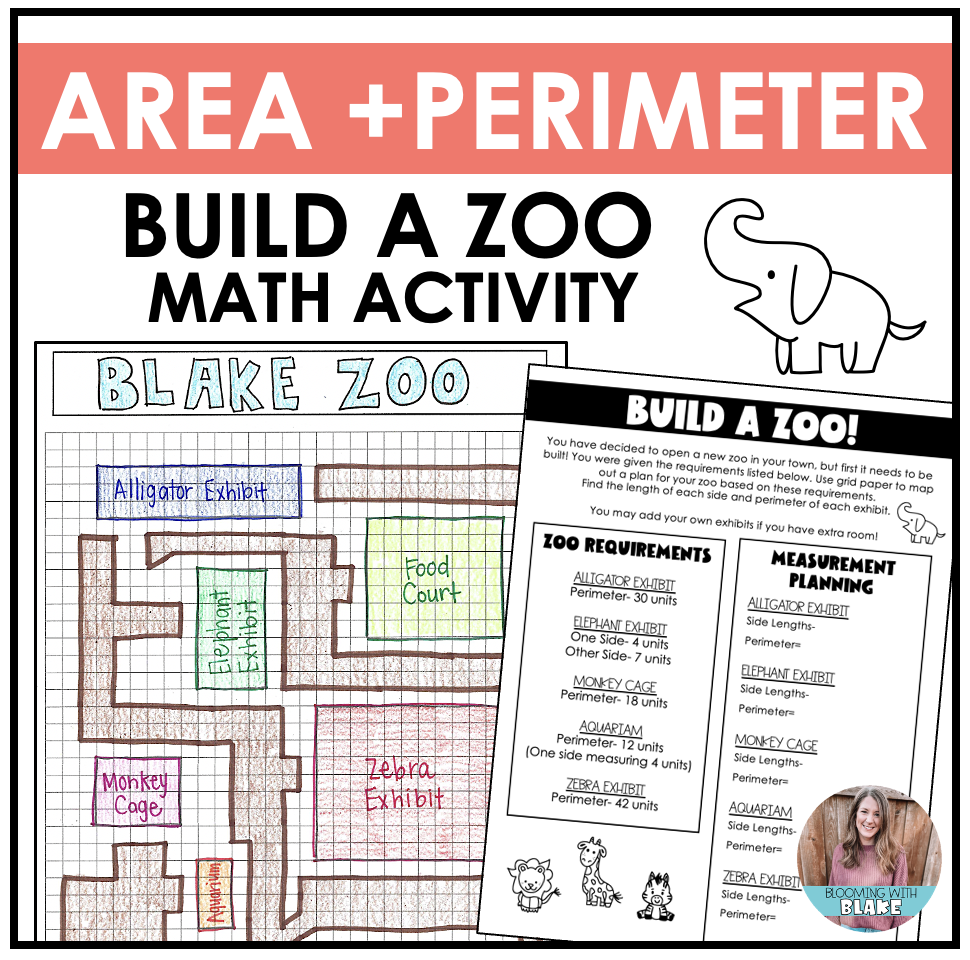 Area and Perimeter Project | Build a Zoo Math Activity - Classful