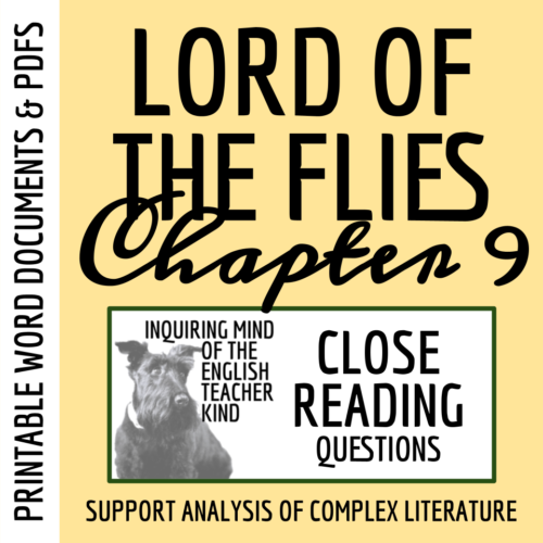 Lord of the Flies Chapter 9 Close Reading Analysis Worksheet's featured image