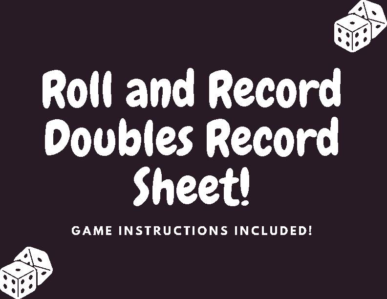 Roll and Record Doubles Game Record Sheet