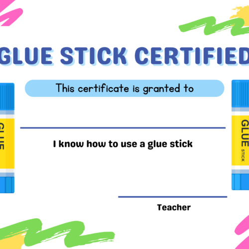 Art Certificates and Scissor, Glue, Glue Stick Rules's featured image