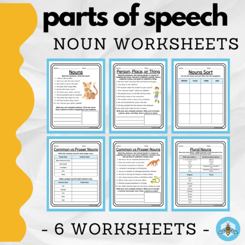 Noun Worksheet Packet's featured image