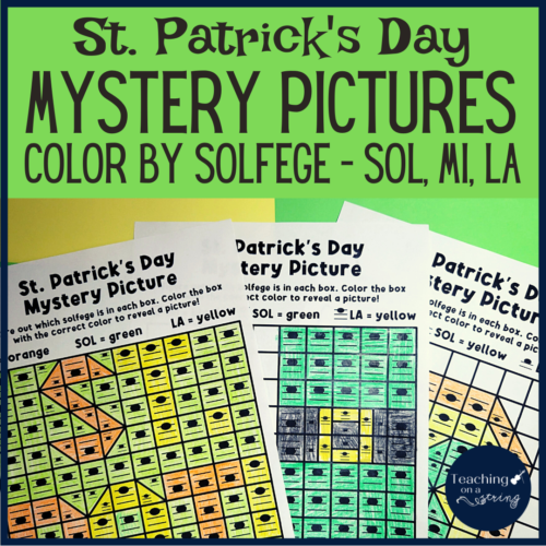 St. Patrick's Day Color By Solfege Sol Mi La Review Activity for Elementary Music's featured image
