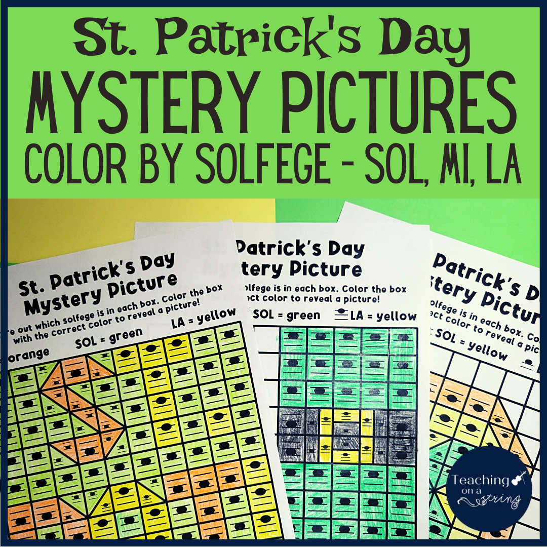 St. Patrick's Day Color By Solfege Sol Mi La Review Activity for Elementary Music
