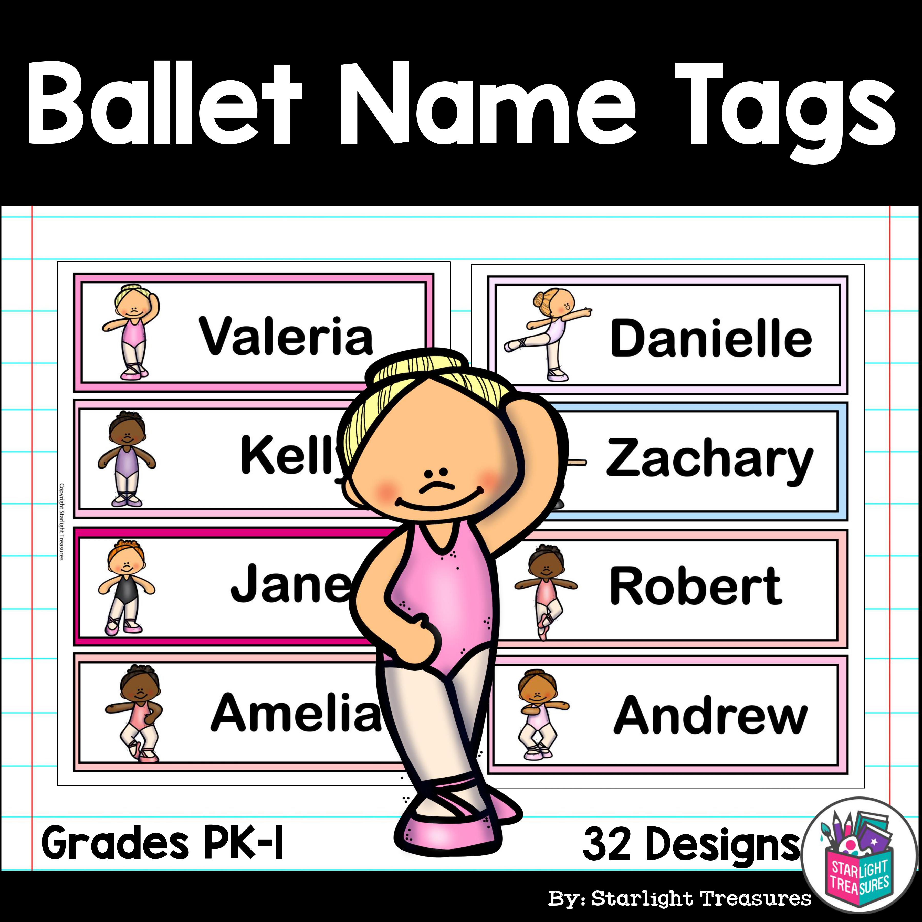 Ballet Desk Name Tags Editable Name Tags Classful