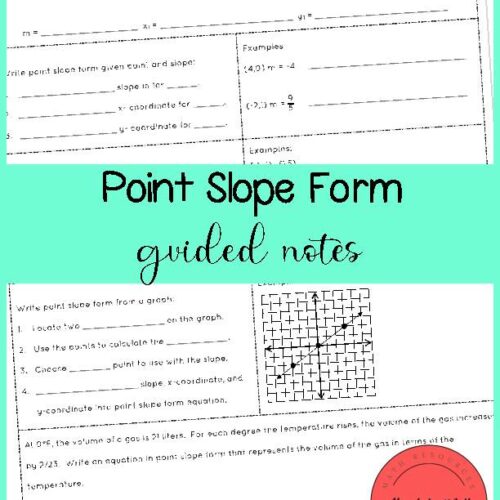 Point Slope Form Guided Notes's featured image