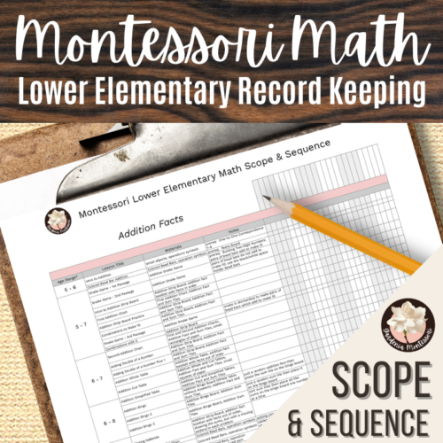Montessori Math Scope and Sequence Curriculum for Lower Elementary, Montessori Math Record Keeping, Montessori Lessons's featured image