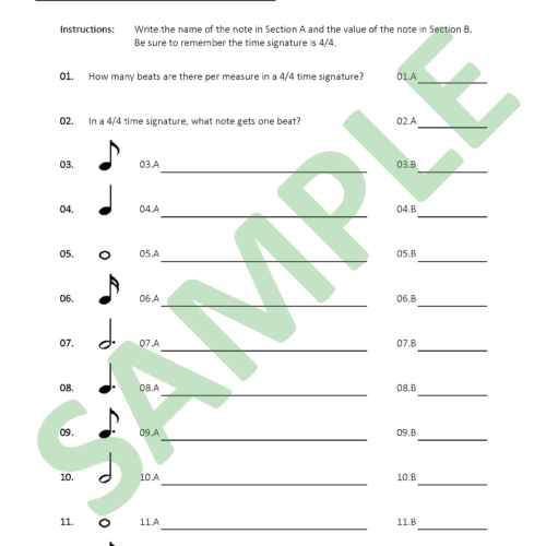 Beginner Music Note Recognition - 4/4 Time Signature's featured image