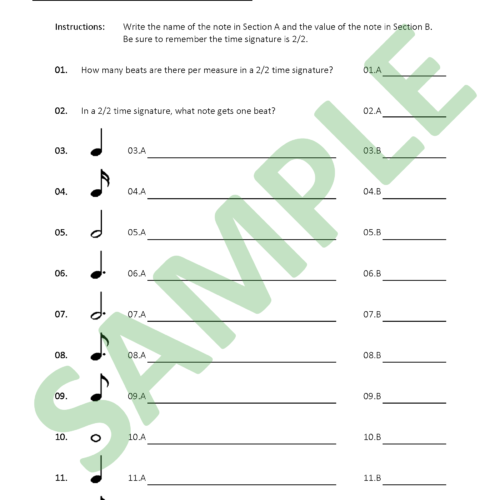 Beginner Music Note Recognition - 2/2 Time Signature's featured image