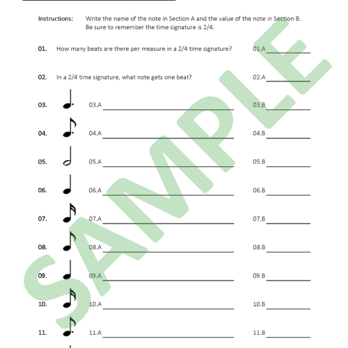 Beginner Music Note Recognition - 2/4 Time Signature's featured image