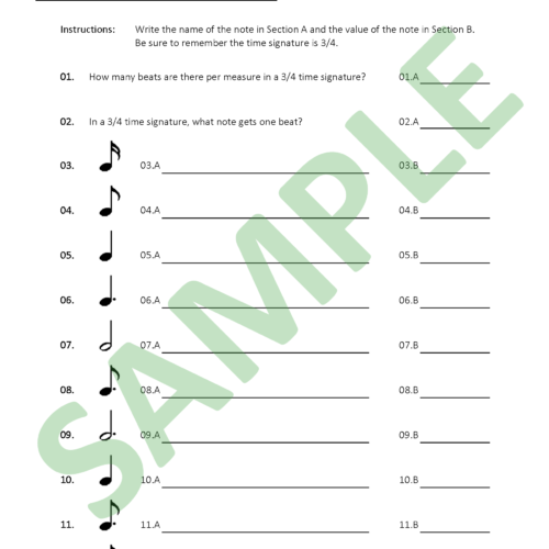 Beginner Music Note Recognition - 3/4 Time Signature's featured image